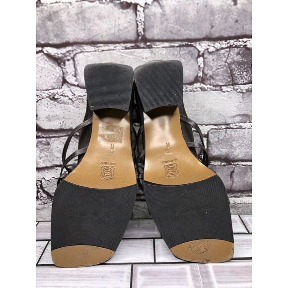 Taryn Rose Brown Leather Stone Slides Strap Heel Sandals Women Sz 38EU/7.5M US - Picture 16 of 16